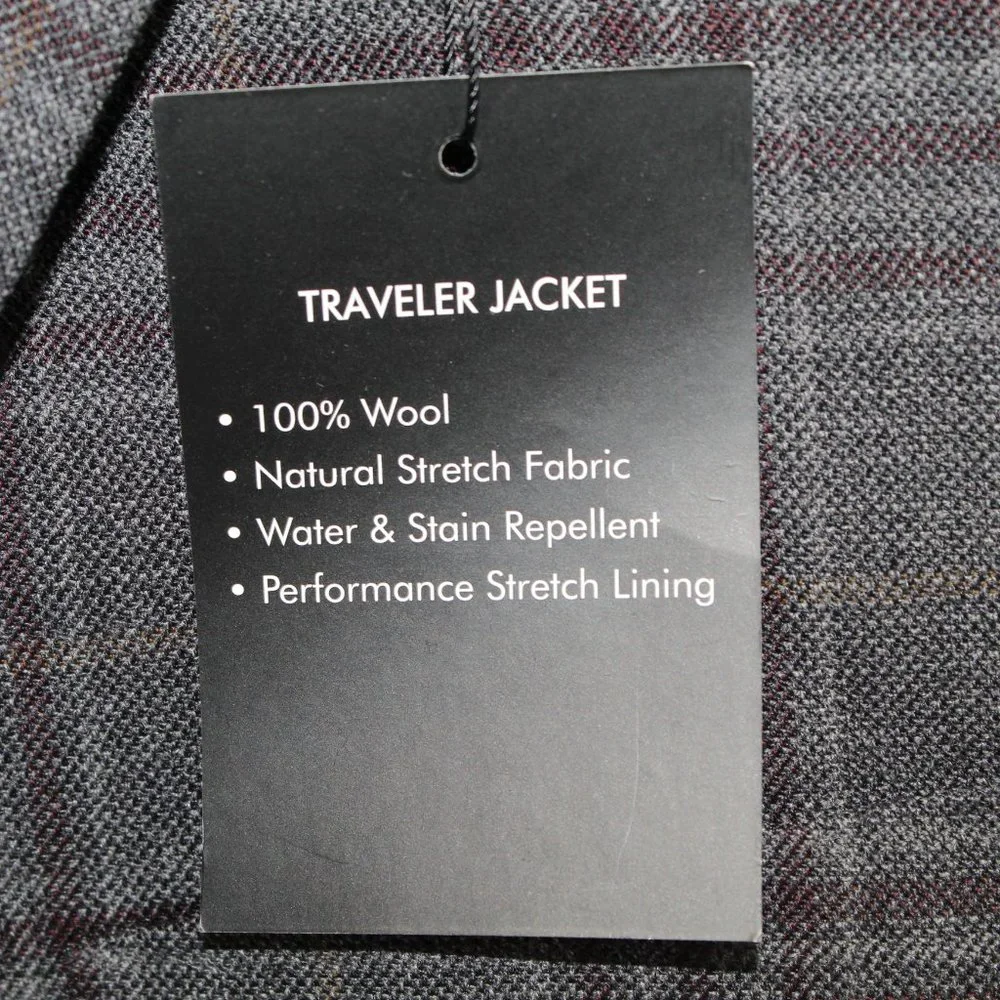 Jos. A. Bank Traveler NWT Men 44R Natural Stretch Tailored Fit Sport Coat Blazer - Picture 7 of 12